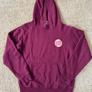 Santa Cruz Skateboards Maroon Hoodie with Pink Logo